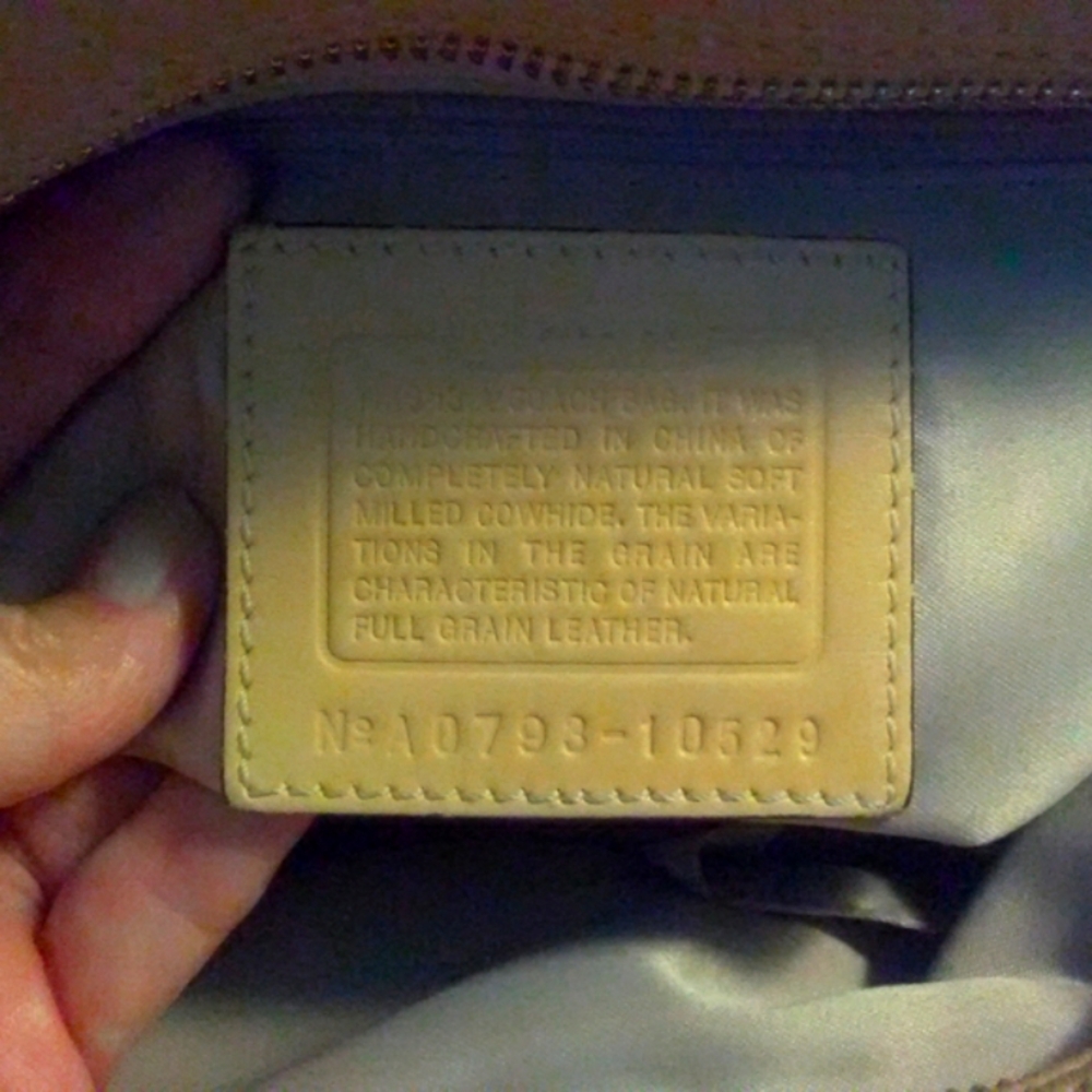Coach Beige Leather Shoulder Bag with Tassel - Picture 9 of 15
